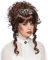 PAPSTAR NEU Perücke Damen Hochsteckfrisur mit Pony, leicht gelockt, Steampunk Barock, braun