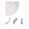 ECOLAM Baignoire d'angle acrylique symétrique Standard Polimat 120x120 cm Blanc, pieds, siphon et silicone