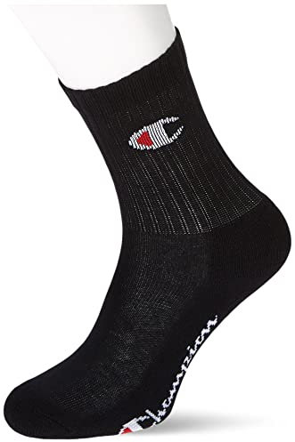 Champion Unisex Socks Basics 6pk Crew Füßlinge, Schwarz, 39-42 EU