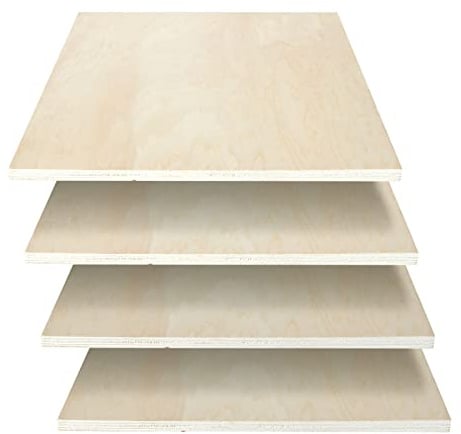 CertBuy 12 x 12 Plywood Board 1/2 Thick, 4 Pack Plywood Squares, Baltic Birch Plywood for Laser Projects, Arts and Crafts, DIY