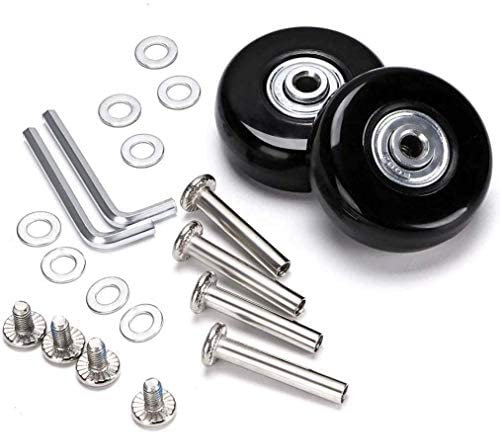 RunFar shop Ersatz Rollen für Koffer Gummi Rollen Rder Ersatz Wheels Rad für Trolley Samsonite Hartschalenkoffer Rollen mit kugellager Ersatzteile Reparatur Set