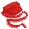 PandaHall 20 Meter Satin-Organza-Spitzenborte, 2-lagig, gerafftes Rüschen, Chiffonband, 3,5 cm lang, rot, plissierter Rand, Stoff zum Nähen, bestickte Applikation, Hochzeit, Party-Dekoration
