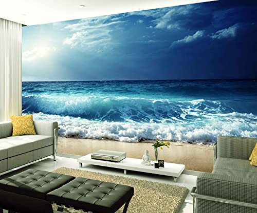 XAONUO Ozean Wandbild Fototapete 3D Effekt 140X70Cm Blau Ozean Landschaft Selbstklebende Wandtapete Wohnzimmer Kinderzimmer Wanddeko Tapete Art Poster Tv Hintergrund Wandbilder