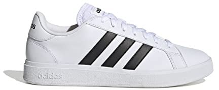 adidas Men's Grand Court Base 2.0 Shoes, Cloud White/Core Black/Cloud White, 8 UK