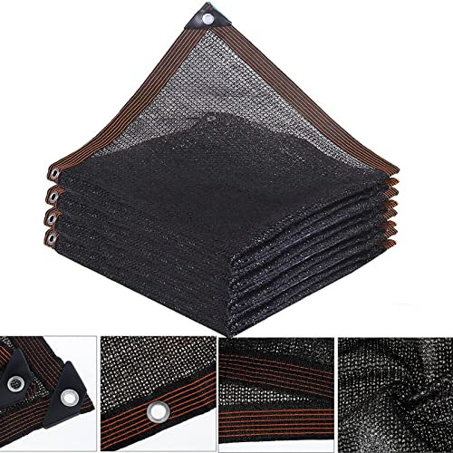 Yi Wanle Filet d'ombrage Sun Net à 6 broches – Taux d'ombrage 60 ~ 65 % avec œillets pour balcon, piscine, terrasse et jardin, noir, 4 x 8 m