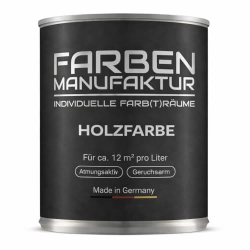 Farben Manufaktur Holzfarbe Wetterschutzfarbe Holzlack Holzschutzlack Holzdecklack Trendtöne 1L, Farbe: weiß