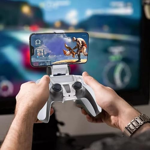 Bucom Support de téléphone portable pour manette PS5 Dual Sense Joystick Angle réglable
