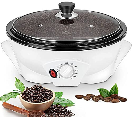 VOYADE Small Coffee Roaster, Coffee Bean Roaster, Popcorn Machine, Food-Grade Non-Stick Pan Coating, Honeycomb Uniform Heating, 0-240°C