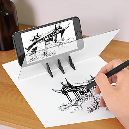 Akozon Lucy Zeichenwerkzeug, Stencil Board Light Box Tracing Optical Board Mirror Reflection Phone Dimming Ol Yuntec Portable Drawing Sketch