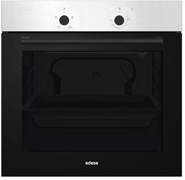Edesa Horno Estático EOE-5010 X/A de 62 L con 4 programas de Cocinado. Esmalte ETC Fácil Limpieza. Puerta de Cristal Negro y Panel de Control Inoxidable.