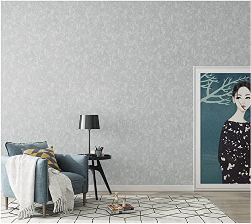CULTS Hellgrau Vliestapete 9,5 m x 0,53 m Einfarbig Tapete Modernes Design Meliert Tapete für Flur Wohnzimmer Schlafzimmer Büro