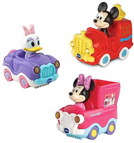 Vtech 80-406504 TUT TUT Baby Flitzer - Disney Set 2 (Mickys Feuerwehrauto, Minnies Eiswagen, Daisys Cabrio)