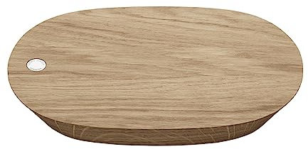Georg Jensen Alfredo Servierbrett - Massives Eichenholz Schneideteller Tablett - Entworfen von Häberli Alfredo - Elegante Essensteilungsplatte - Klein