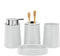 FEILANDUO Juego de accesorios de baño, 4 piezas de accesorios de baño, dispensador de jabón y soporte para cepillo de dientes, jabonera, taza de cepillo de dientes, decoración moderna de baño (Blanco)