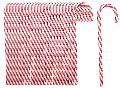Molyorch 24 Stück Christmas Zuckerstange, zuckerstangen zum hängen, Weihnachts Süßigkeiten-Dekorationen, für Weihnachtsbaumschmuck, Party Dekoration Anhänger
