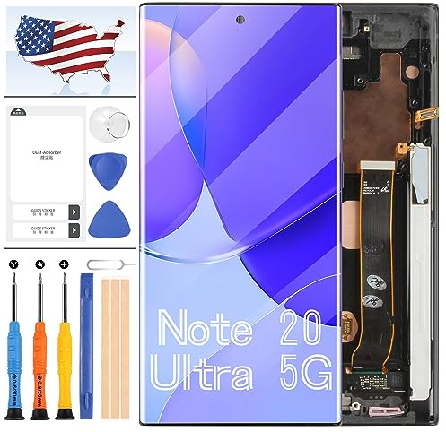 OLED para Samsung Galaxy Note 20 Ultra 5G Kit de repuesto de pantalla para Samsung Galaxy Note 20 Ultra 4G SM-N985 SM-N986 Pantalla LCD táctil digitalizador Asamblea Kit de piezas de reparación (negro