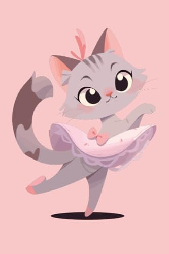 Notizbuch: Ballett Notizbuch | 6x9 Zoll DIN A5 | 100 Seiten liniert | Balletttänzerin Notizheft | Tänzerin Tagebuch | Ballett Katze Schreibheft