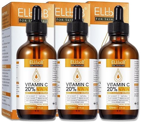 P-Beauty Vitamin C Serum Gesicht | Vitamin C und E, Hyaluronsäure & Salicylsäure | Gesichtsserum Anti-Falten | Gesichtspflege, Hautpflege | für strahlende & Haut | Gesichts serum Bio & Vegan | 3x120ml