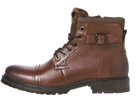 JACK & JONES Jfwdexter Leather Boot Sn, Botines con Cordones Hombre, Color marrón, 41 EU