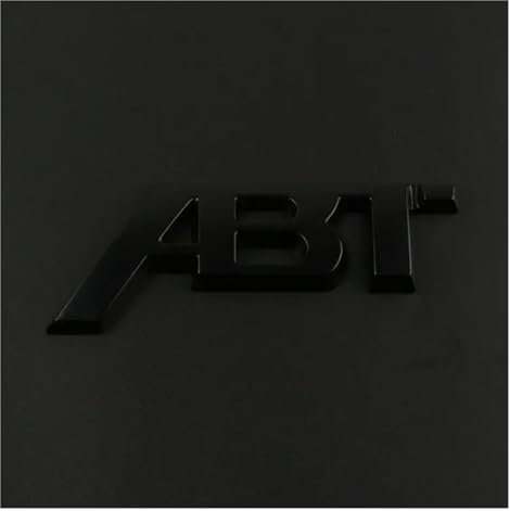 zlj6688 3D-Metall-Abzeichen for den hinteren Kofferraum, vorderer Grill, ABT-Logo-Emblem, Aufkleber, kompatibel mit Golf / RS3 ABT S3 S5 Q5 Q8 A4 B8 A3 8V (Color : Matter Black, Size : SMALL 80MM_GR