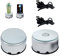 2PCS LED Rotating Display Stand, Round LED Crystal Display Base Colorful LED Turntable Display Base Mute Rotatable Light Pedestal Mirror Light Base for Crystal, Resin Art