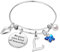 TINGN Silber Armband mit Buchstaben Damen, Buchstaben Armbänder Damen Silber Armband mit Buchstaben L Armband Armbänder Silber Schmetterling Armband Geschenke für Frauen Teenager Mädchen Damen Schmuck