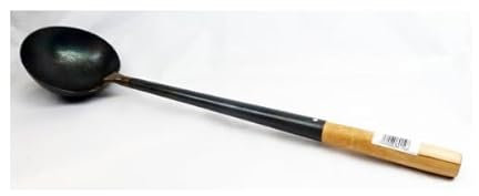 CateringBase Ltd 4.5 Black Iron Chinese Ladle 50cm Ideal for take Away Restaurant Wok Cooking, Fried Rice and Noodle soups