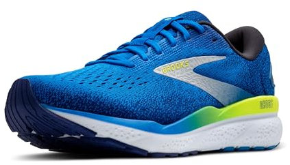 BROOKS Herren Ghost 16 Sneaker, Elektroblau/Marineblau/Zitronengelb, 44 EU