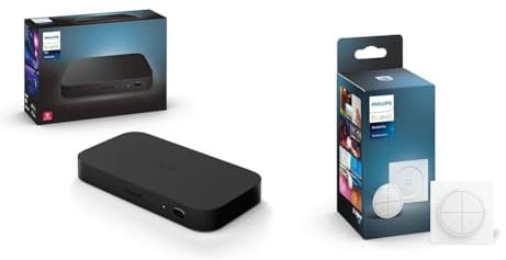 Philips Hue Play HDMI Sync Box, Surround Lighting for TV Entertainment & Gaming & Tap Dial Switch [White] Easy Smart Lighting Control. Indoor Home Lighting Automation