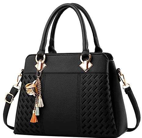 Katzen Transport Taschen Damen Handtaschen Damen Geldbörse Satchel Umhängetaschen Geräumige Mode Tote Ledertasche Aigner Taschen Damen Rot (Black, One Size)