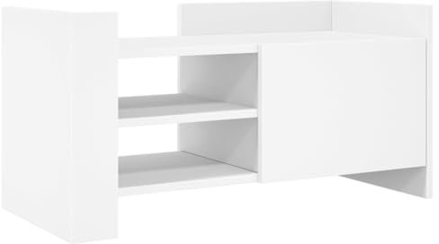 vidaXL TV Schrank, Lowboard für Fernseher, Fernsehtisch mit Stauraum, TV Möbel Fernsehschrank Wohnzimmer Schlafzimmer, Weiß Holzwerkstoff