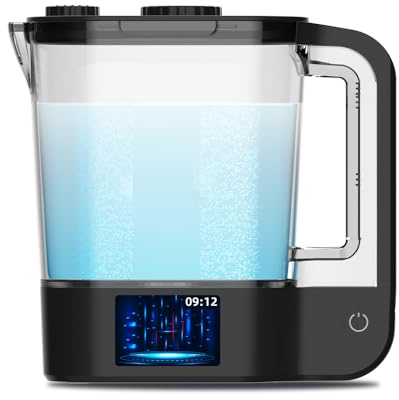 Unosuich Hydrogen Water Pitcher,Hydrogen Kettle,2000ml Large Capacity,Rich H2 Gas Generator Bottle,Hydrogen Water Maker,Water Purification Device,H2 Water Jug With 2024 Advanced Electrolysis Tech