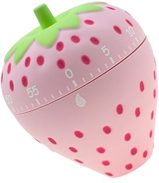 Mikinona Küchentimer Uhrwerk-Timer Mechanisch Obst-Design Countdown-wecker Zeitnehmer Für Backen Braten Eierkochen Lern-Handbuch Erdbeere