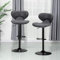 ALPHA HOME Barhocker 2er Set Barhocker mit Lehne und Fußstütze Verstellbarer Drehbarer Gaslift Pu Leder Küchenbarhocker Barstuhl 2er Set für Theke, Küche und Haus, Grau