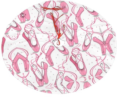 Pink Ballet Shoes Christmas Decoration Plush Tree Skirt Christmas Tree Mat New Year'S Festival Christmas Tree Decoration