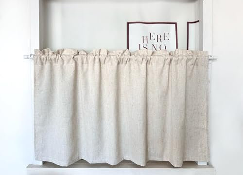 Daliena Scheibengardinen Blickdicht Kurz Fenstervorhang Privatsphäre Bistrogardine Leinenoptik Gardinen Textur Küche Gardinen Modern Gardinen Store Einfarbig (BxH 100x60cm) Stangendurchzug 1 stück