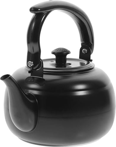 Hervidor de té negro de 1 litro, tetera de acero inoxidable, tetera de agua, hervidor de agua para estufa, tetera para el hogar y restaurante