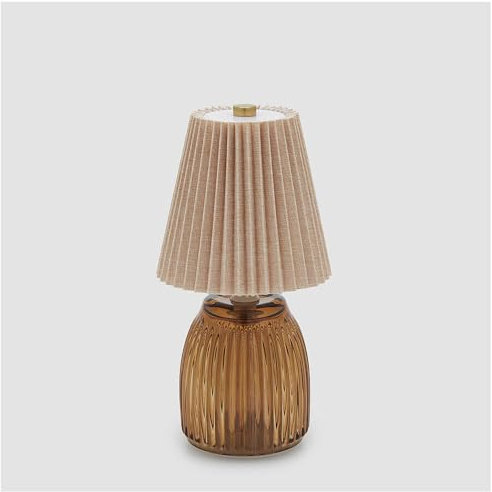 EDG Enzo De Gasperi Enzo De Gasperi Lampada da Tavolo Plisse con LED H 22 Cm D 11,5 Cm IP 20 Hazelnut Scatola Regalo