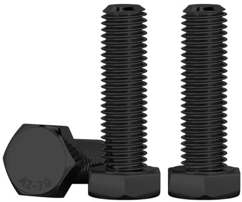 Drenky Bulloni Esagonali M10 x 30mm, 10 Pezzi Acciaio Inossidabile A2 V2A Vite a Testa Esagonale Nero DIN 933 Alta Resistenza Filettatura Completa Bullone Inox
