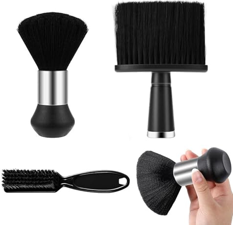 Parthan 3 Pcs Barber Brush, Barber Neck Duster Brush Set, Cleaning Brush for Hairdresser, Soft Bristles Suitable for Cleaning Hair and Debris from the Neck