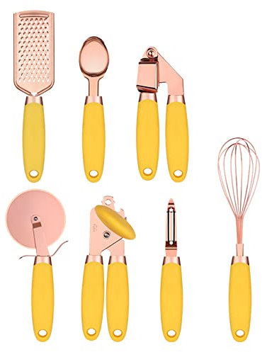 Juego de 7 utensilios de cocina antiadherentes de acero inoxidable para hielo, rallador de queso, batidor, utensilios de cocina para hornear