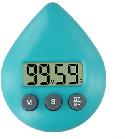 Volakebeing Minuteur numérique de douche, réveil étanche pour salle de bain, 5 couleurs, économie d'énergie, minuterie de cuisine, dispositif de minuterie compact avec écran LCD pour cuisine (vert)
