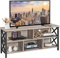 Yaheetech TV Stand for TV up to 65 Inch, Industrial TV Stand for Living Room, Large TV Console with Shelves & Storage Cabinets, 140 x 40 x 61.5 cm, Grey