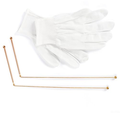 Baguettes de radiesthésie en cuivre pur à 99,9 % avec gants professionnels pour la divination, la recherche d'eau, la détection d'or et de minéraux