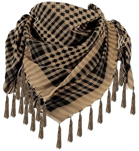 Halstuch/Kopftuch Shemagh, 110 * 110cm Men's Shemagh Neckerchief Palituch Taktischer Schal Arabischer Wüsten Schals Palästinenser Tuch für Männer Paintball Rollenspiele Dune Bashing