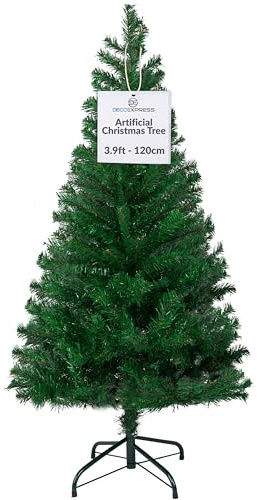 DECO EXPRESS Christmas Tree 4Ft, 300 Tips Artificial Xmas Tree with Stand, Bushy Branches & Easy Assembly, Indoor & Outdoor Christmas Decorations (4ft)