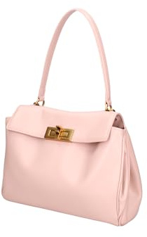 Gave Lux GLX222219923FBG Damen-Schultertasche aus echtem Leder Made in Italy 28 x 19 x 8 cm, Rosa, Einheitsgröße