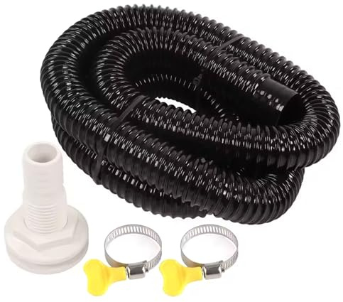 BEAHING Bilge Pump Hose, 6ft Length Bilge Pump Hose, 1 1/8 Inch Dia Plumbing Kit, Flexible PVC Pipe with 2 Clamps, Installation Kit