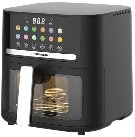 Friggitrice Termo Zeta ad Aria Frittosnella 6,5L 12 Programmi Moderna Pratica Accessori Lavabili in Lavastoviglie Antiaderente Segnale Shake per Cottura Ottimale Timer Spegnimento Automatico
