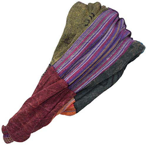 Gheri Elastisches Hippie-Bandana-Stirnband aus Baumwolle, einfarbig, Patchwork Stonewashed